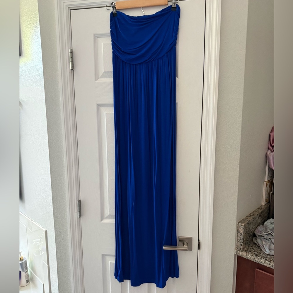 Royal Blue Strapless Maxi Dress